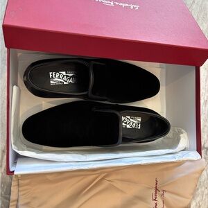 Salvatore Ferragamo Men's Elegant Black Slip-Ons